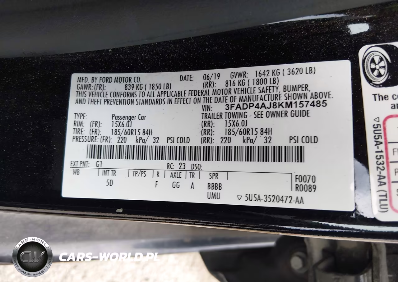 2019 Ford Fiesta S VIN:3FADP4AJ8KM157485 - 9