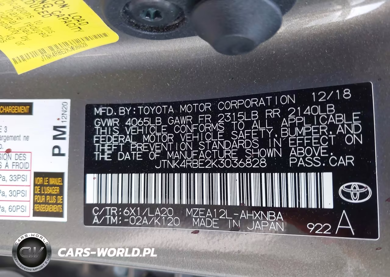 2019 Toyota Corolla Xse VIN:JTNK4RBE2K3036828 - 9
