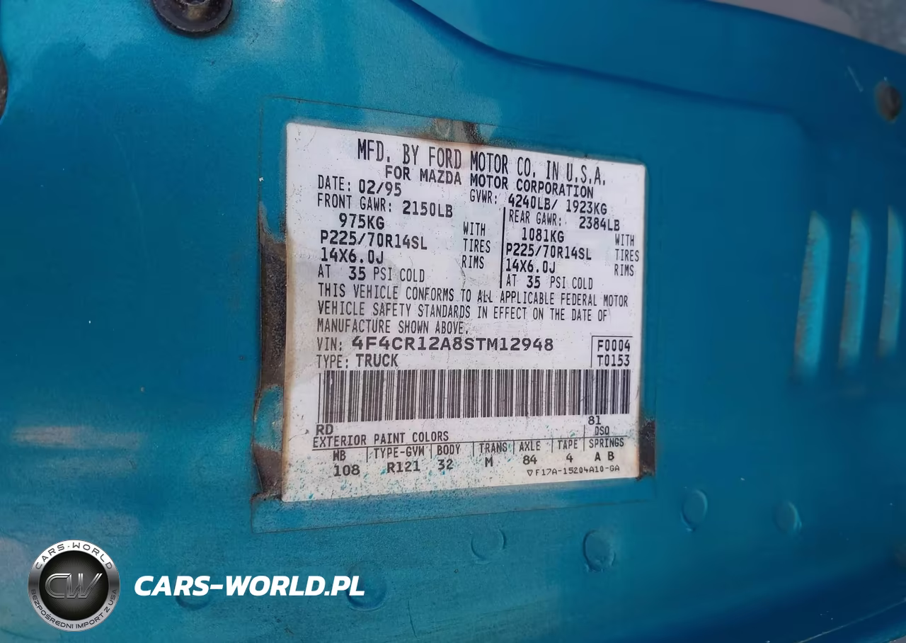 1995 Mazda B2300 VIN:4F4CR12A8STM12948 - 9