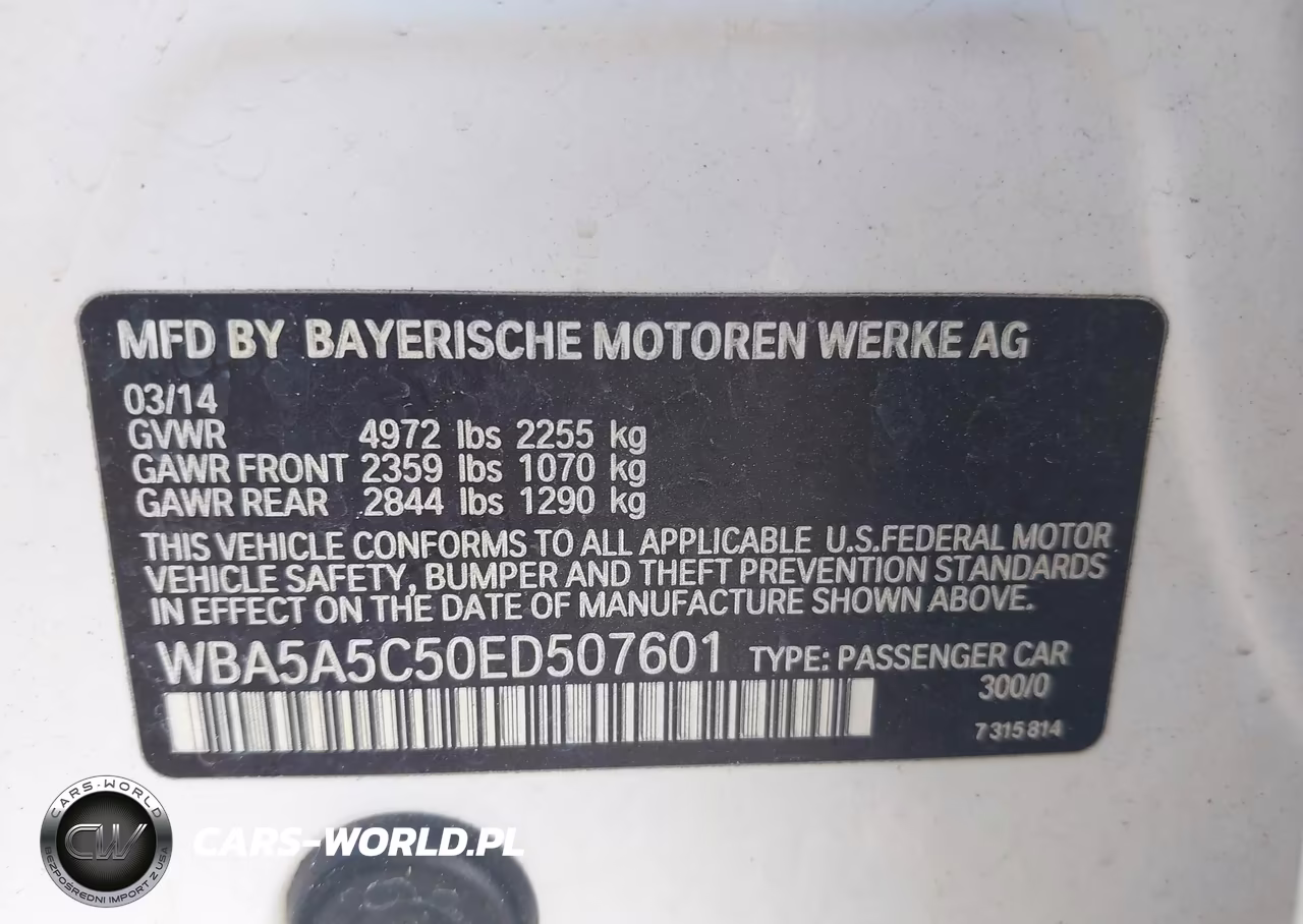 2014 BMW 528I VIN:WBA5A5C50ED507601 - 9