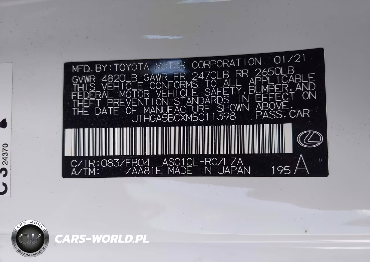2021 Lexus Rc 300 F Sport VIN:JTHGA5BCXM5011398 - 9