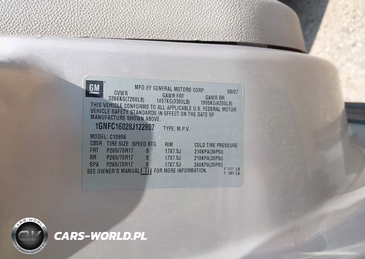 2008 Chevrolet Suburban 1500 Lt VIN:1GNFC16028J122807 - 9