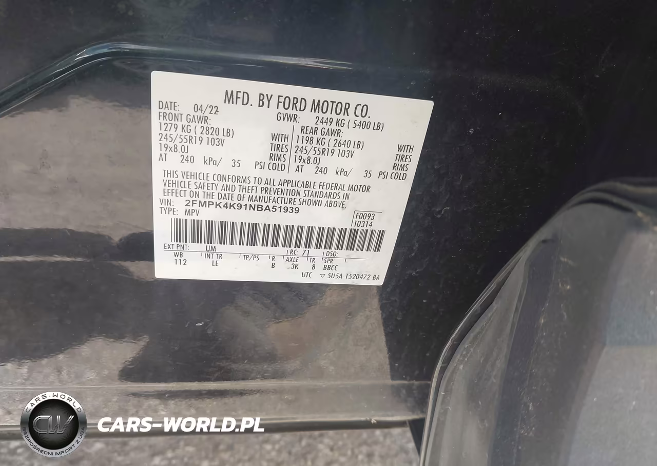 2022 Ford Edge Titanium VIN:2FMPK4K91NBA51939 - 9