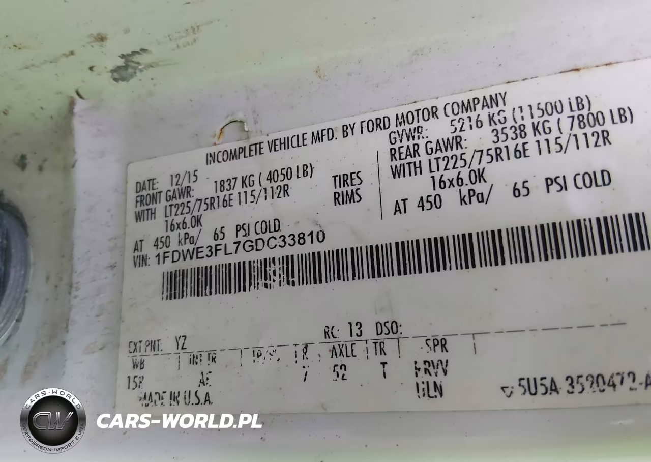 2016 Ford E-350 Cutaway VIN:1FDWE3FL7GDC33810 - 8