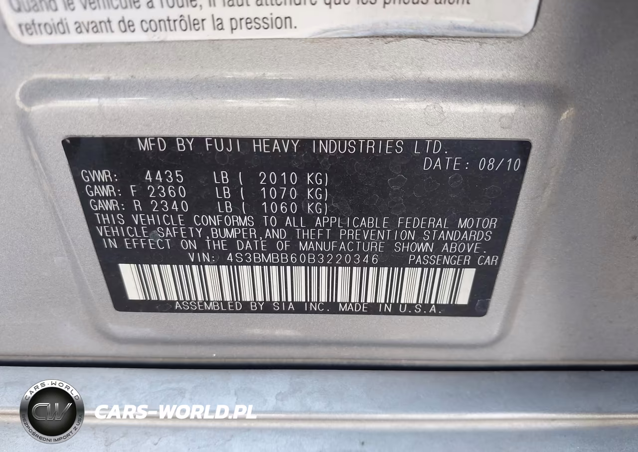 2011 Subaru Legacy 2.5I Premium VIN:4S3BMBB60B3220346 - 9