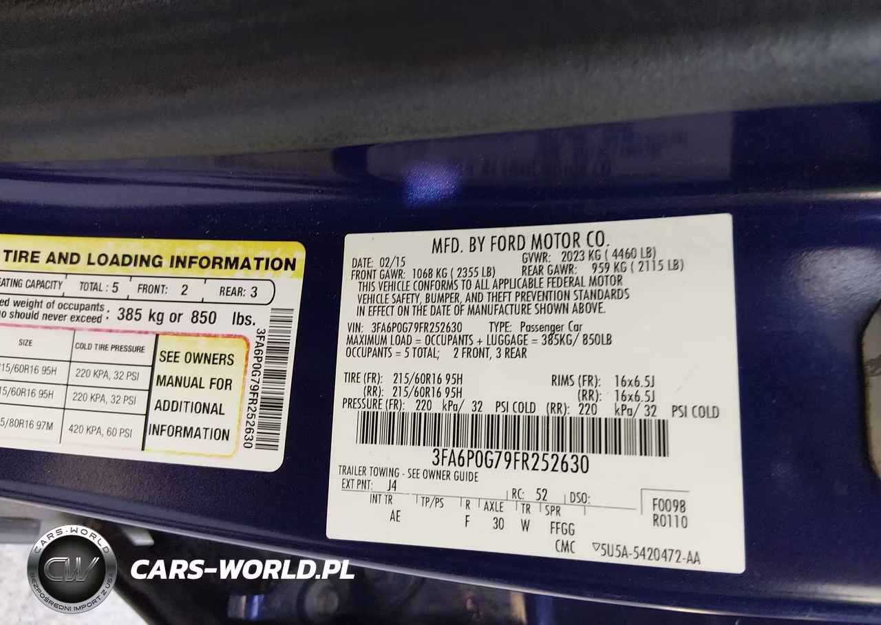 2015 Ford Fusion S VIN:3FA6P0G79FR252630 - 9