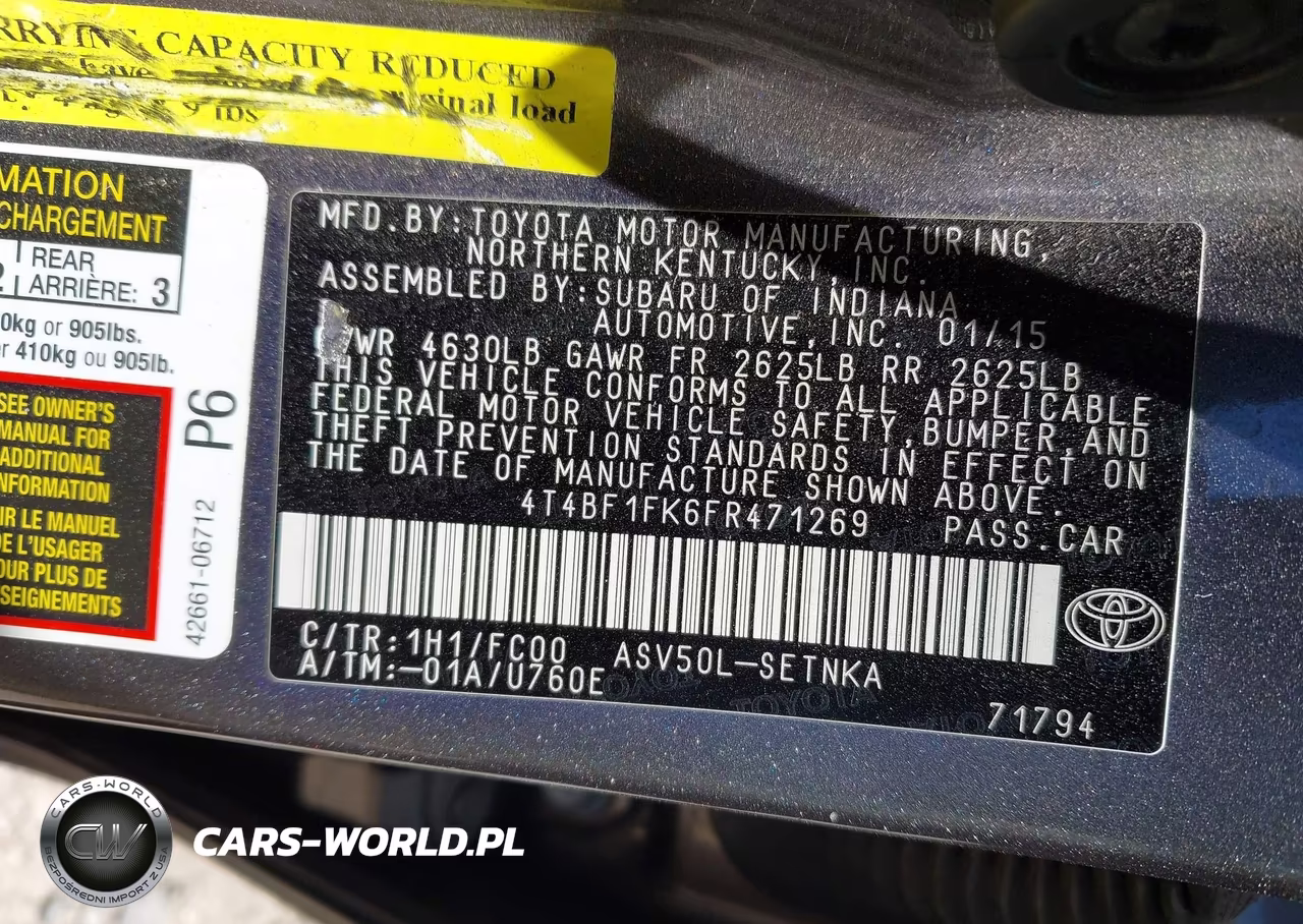2015 Toyota Camry Le VIN:4T4BF1FK6FR471269 - 9