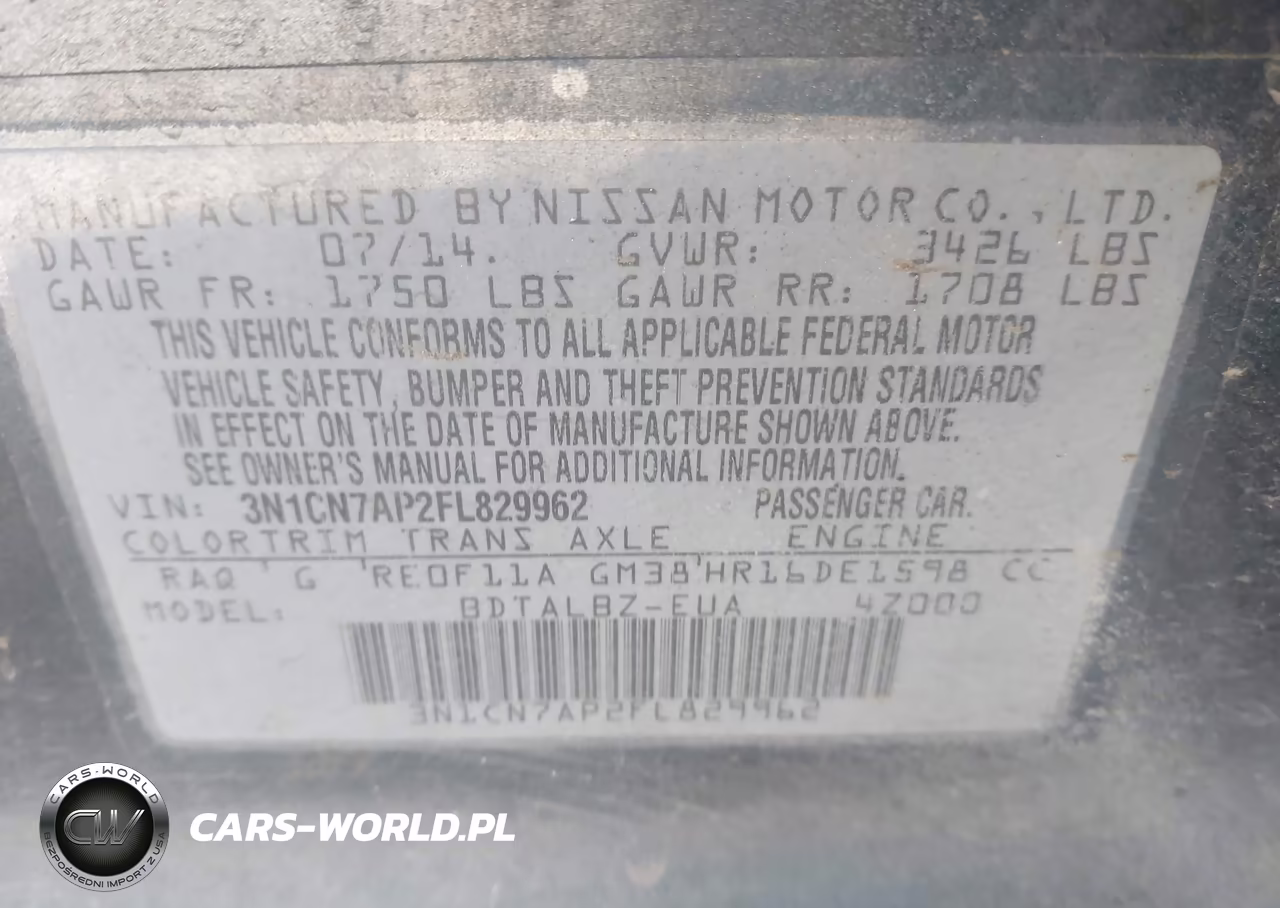 2015 Nissan Versa 1.6 Sv VIN:3N1CN7AP2FL829962 - 9