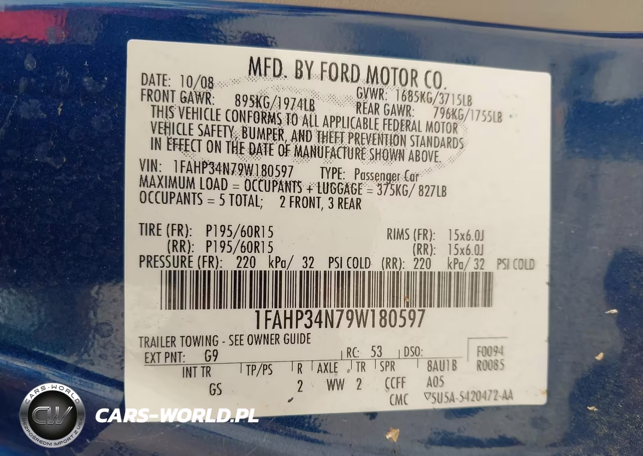 2009 Ford Focus S VIN:1FAHP34N79W180597 - 9