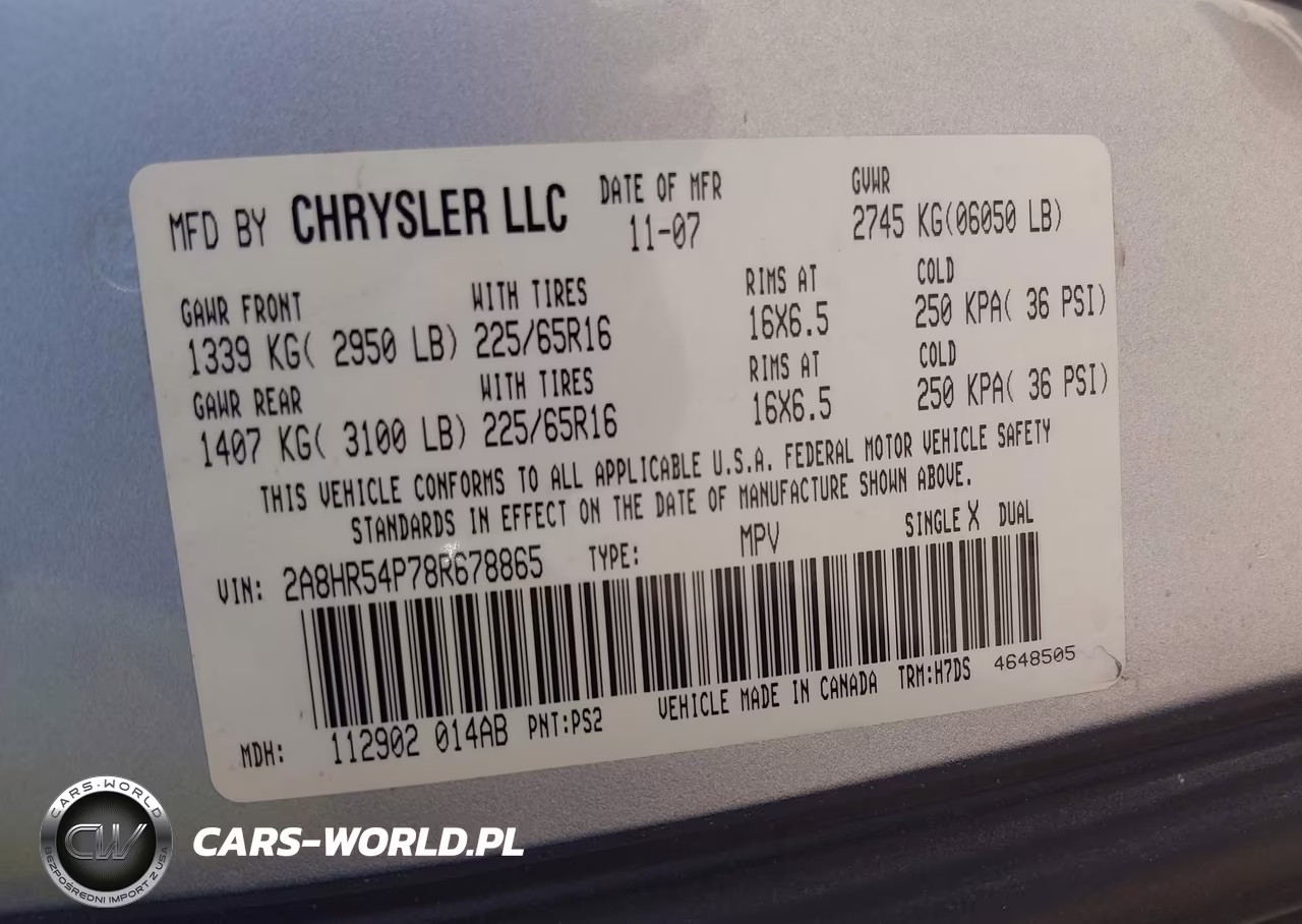 2008 Chrysler Town & Country Touring VIN:2A8HR54P78R678865 - 9