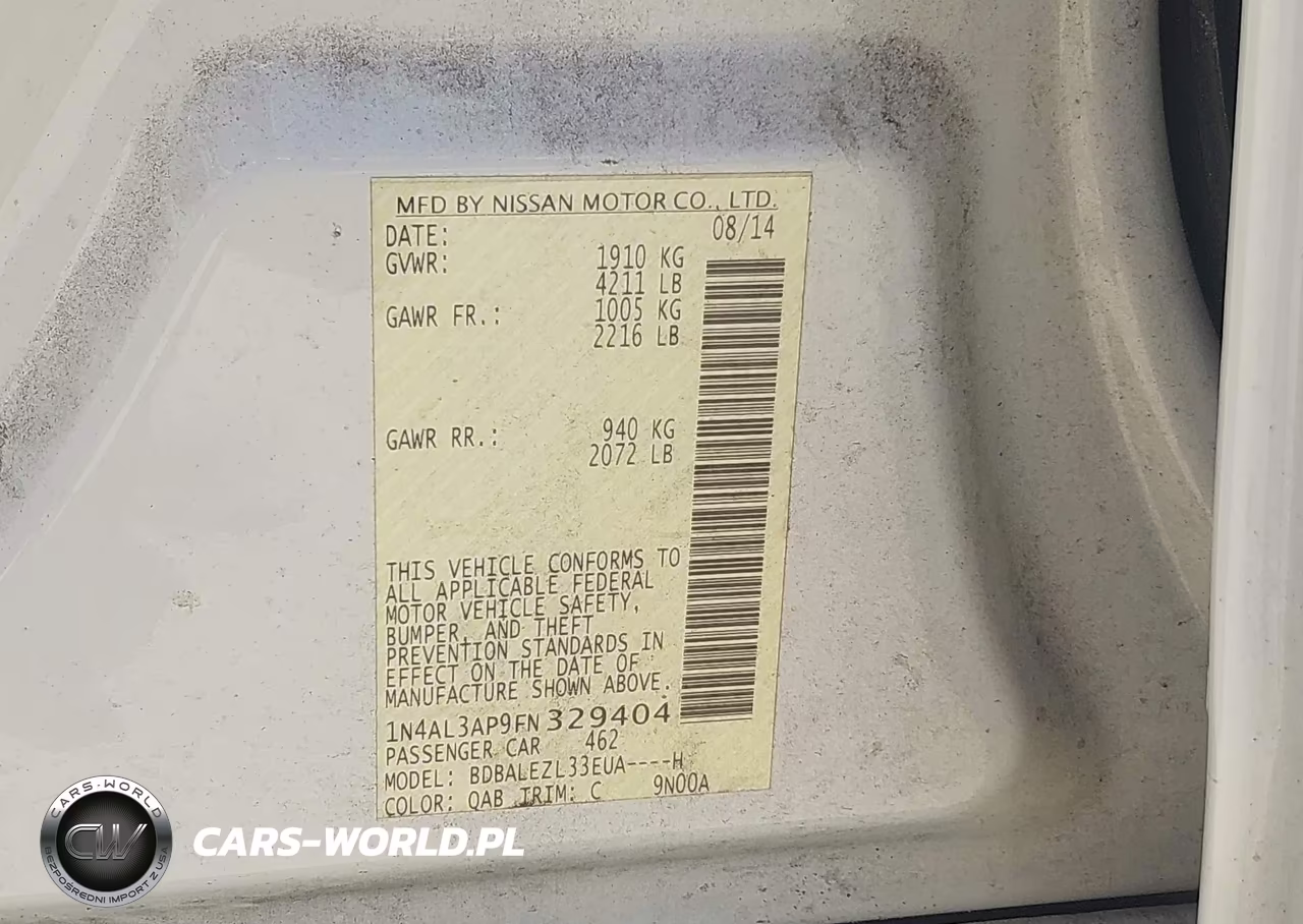 2015 Nissan Altima 2.5 S VIN:1N4AL3AP9FN329404 - 9