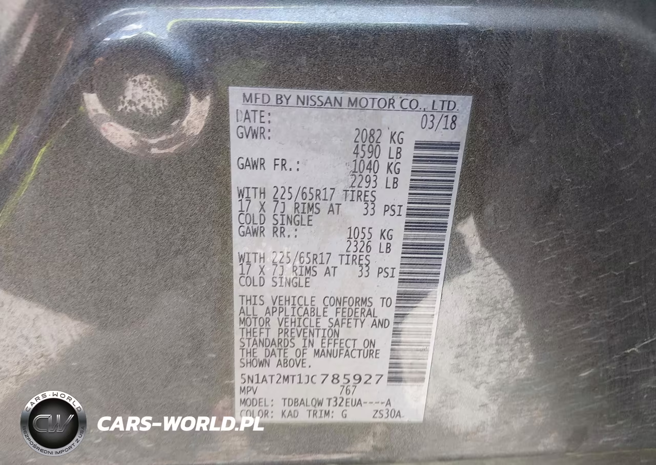 2018 Nissan Rogue Sv VIN:5N1AT2MT1JC785927 - 9