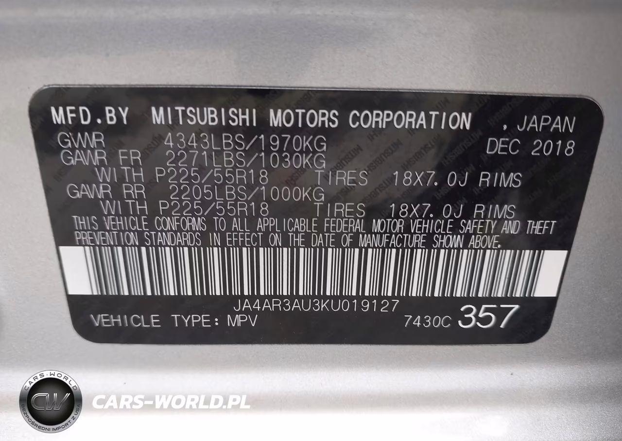 2019 Mitsubishi Outlander Sport 2.0 Es-2.0 Le-2.0 Se-2.0 Sp VIN:JA4AR3AU3KU019127 - 9