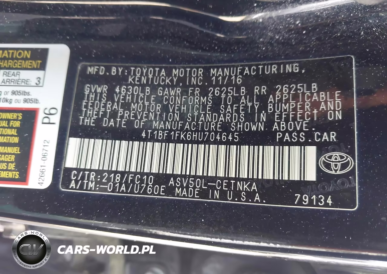 2017 Toyota Camry Le VIN:4T1BF1FK6HU704645 - 9