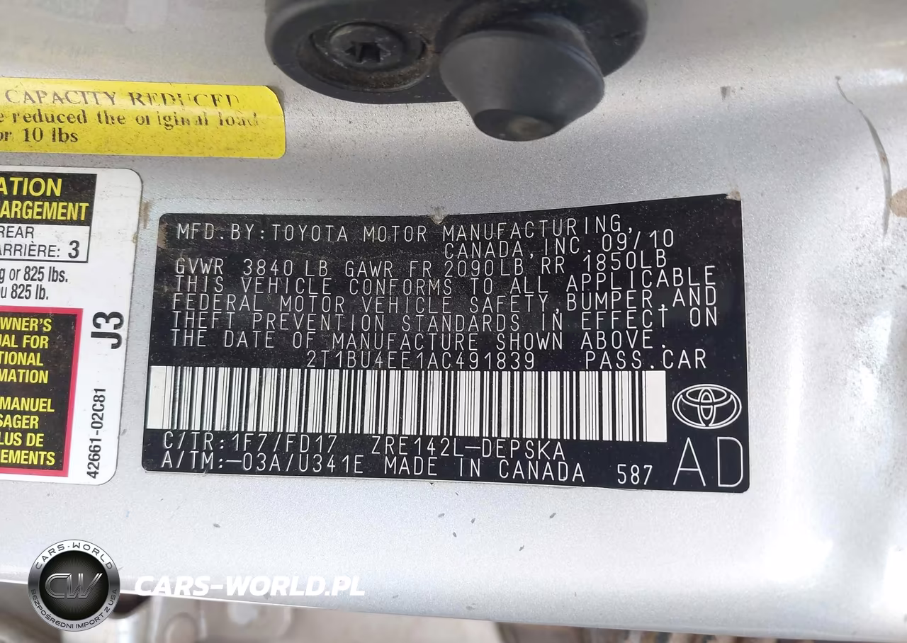 2010 Toyota Corolla S VIN:2T1BU4EE1AC491839 - 9