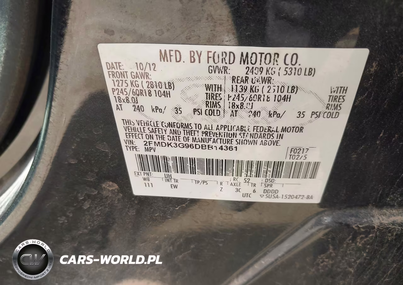 2013 Ford Edge Se VIN:2FMDK3G96DBB14361 - 9