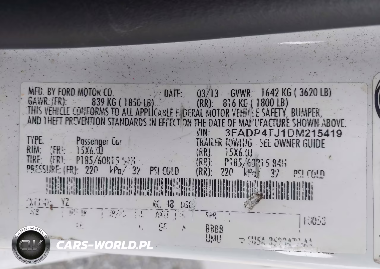 2013 Ford Fiesta S VIN:3FADP4TJ1DM215419 - 9