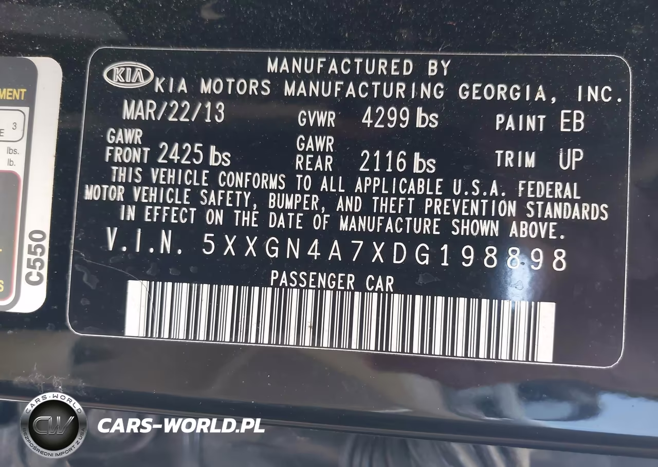 2013 Kia Optima Ex VIN:5XXGN4A7XDG198898 - 9