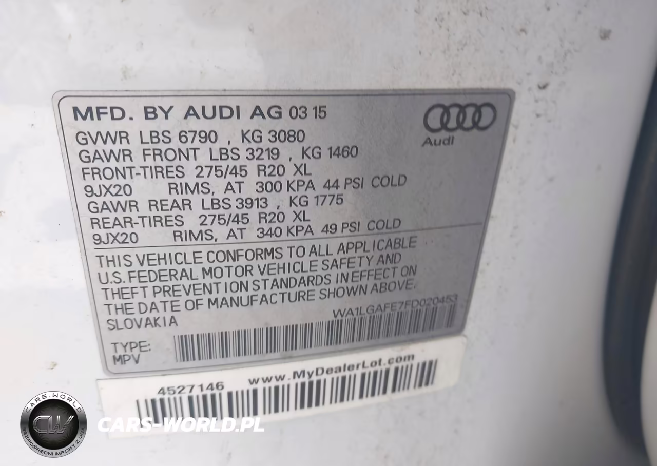 2015 Audi Q7 3.0T Premium VIN:WA1LGAFE7FD020453 - 9