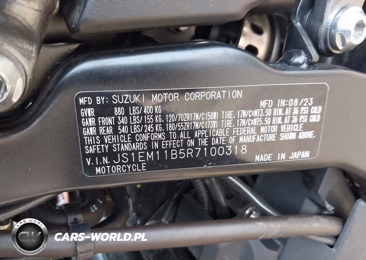 2024 Suzuki Gsx800 R VIN:JS1EM11B5R7100318 - 10