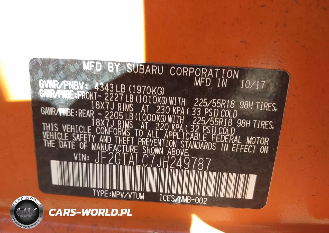 2018 Subaru Crosstrek 2.0I Limited VIN:JF2GTALC7JH249787 - 9