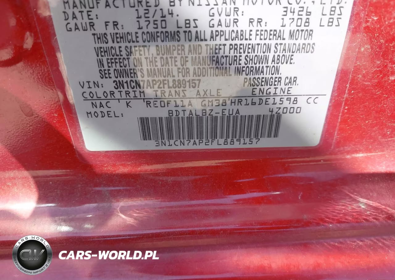 2015 Nissan Versa 1.6 Sv VIN:3N1CN7AP2FL889157 - 9