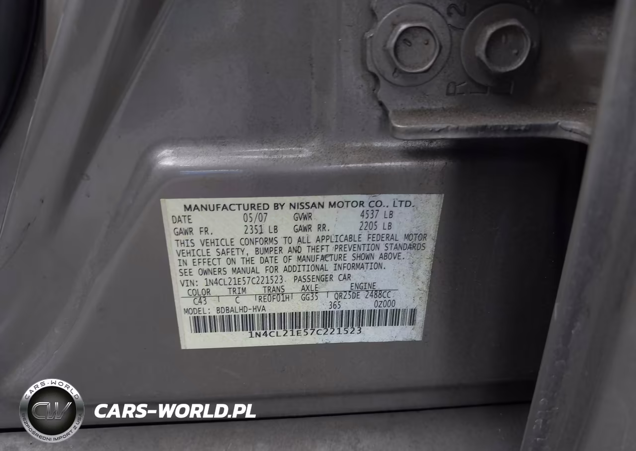 2007 Nissan Altima Hybrid VIN:1N4CL21E57C221523 - 9