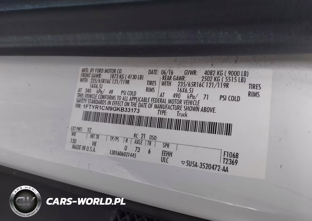 2016 Ford Transit-250 VIN:1FTYR1CM9GKB33173 - 9