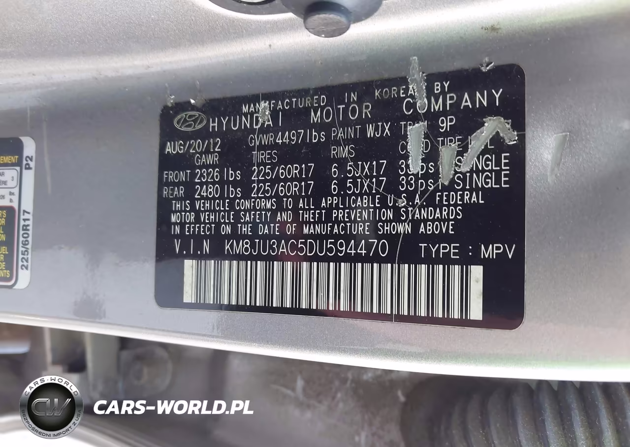 2013 Hyundai Tucson Gls VIN:KM8JU3AC5DU594470 - 9