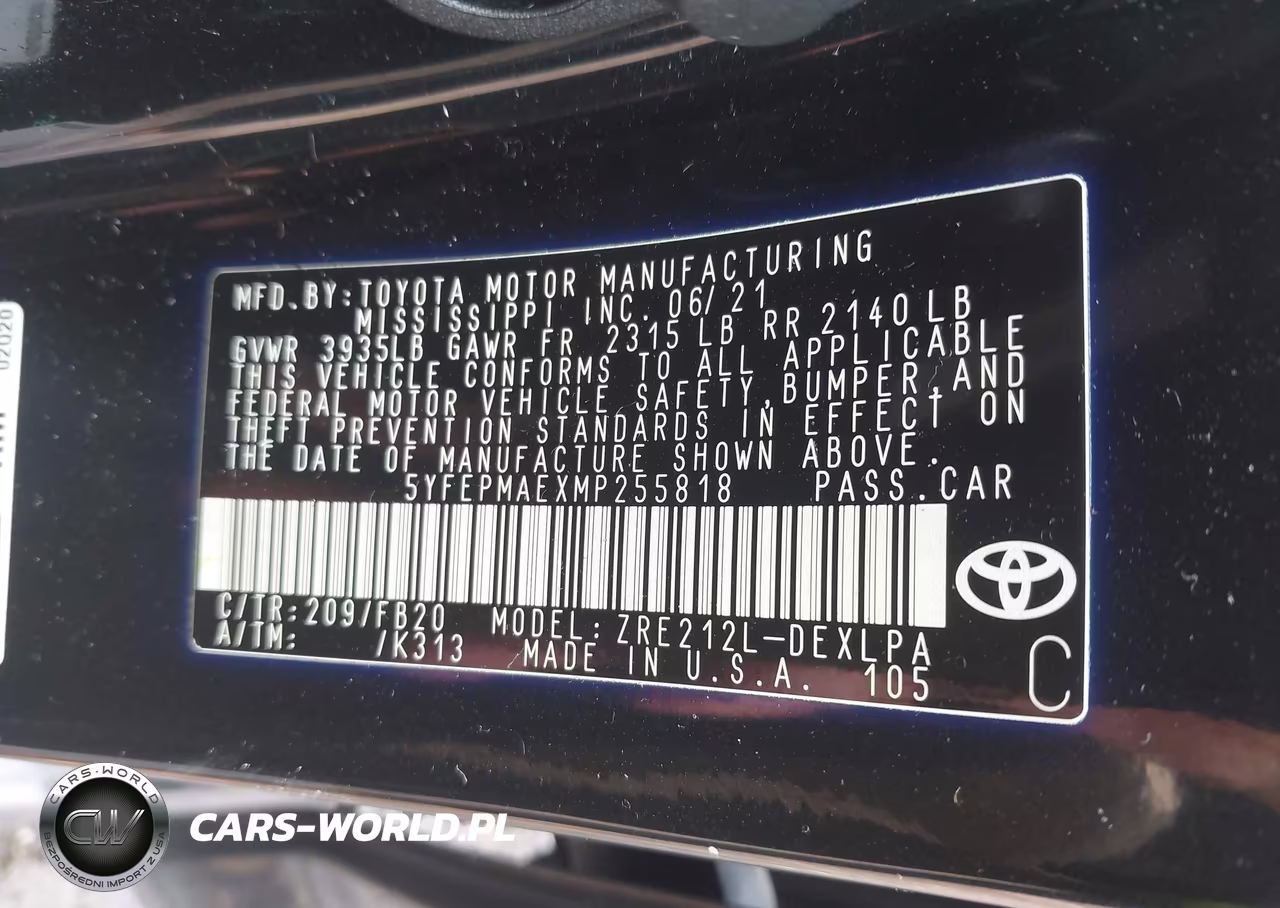 2021 Toyota Corolla Le VIN:5YFEPMAEXMP255818 - 9