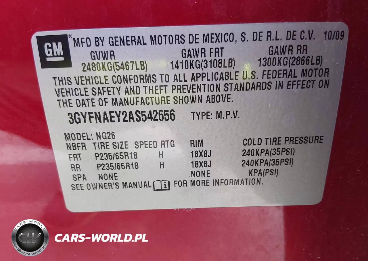 2010 Cadillac Srx Luxury Collection VIN:3GYFNAEY2AS542656 - 9