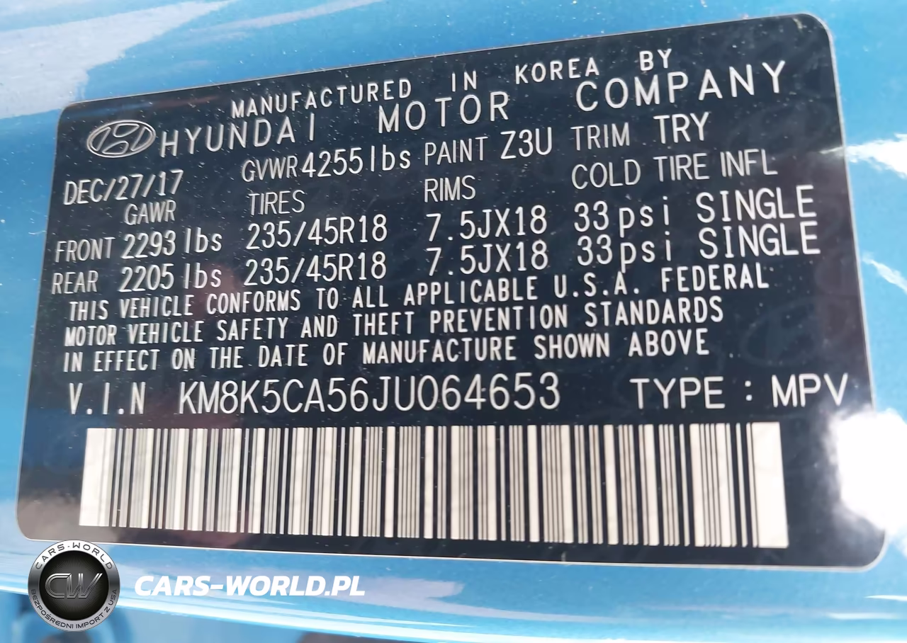 2018 Hyundai Kona Ultimate VIN:KM8K5CA56JU064653 - 9