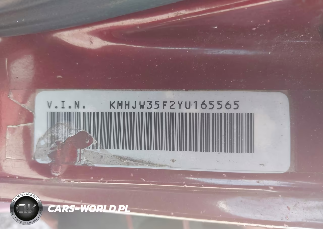 2000 Hyundai Elantra Gls VIN:KMHJW35F2YU165565 - 9