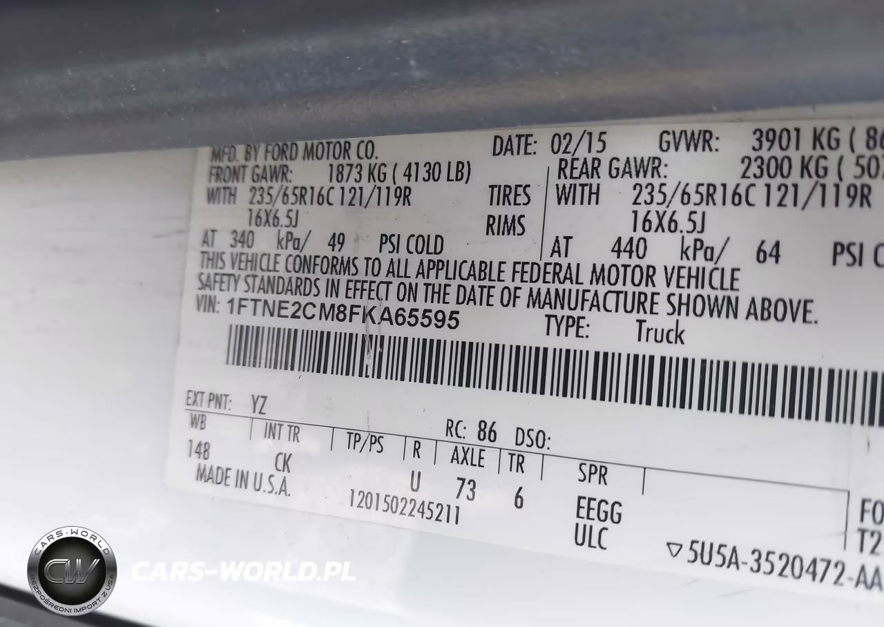 2015 Ford Transit-150 VIN:1FTNE2CM8FKA65595 - 9