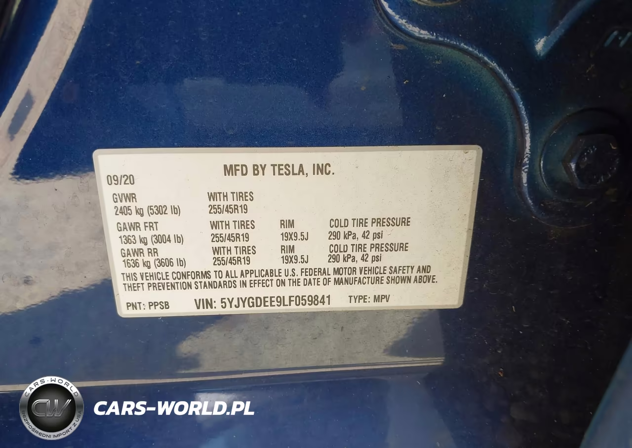 2020 Tesla Model Y Long Range Dual Motor All-Wheel Drive VIN:5YJYGDEE9LF059841 - 9