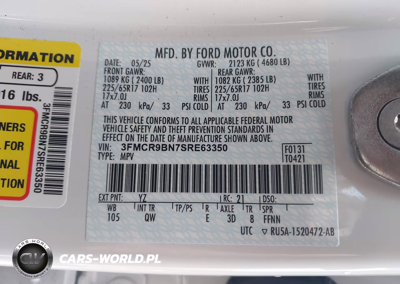 2025 Ford Bronco Sport Big Bend VIN:3FMCR9BN7SRE63350 - 9