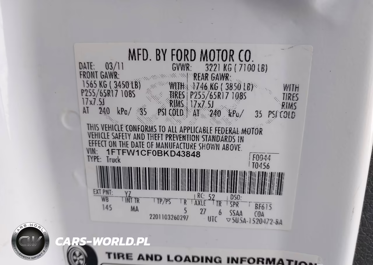 2011 Ford F-150 Xlt VIN:1FTFW1CF0BKD43848 - 9