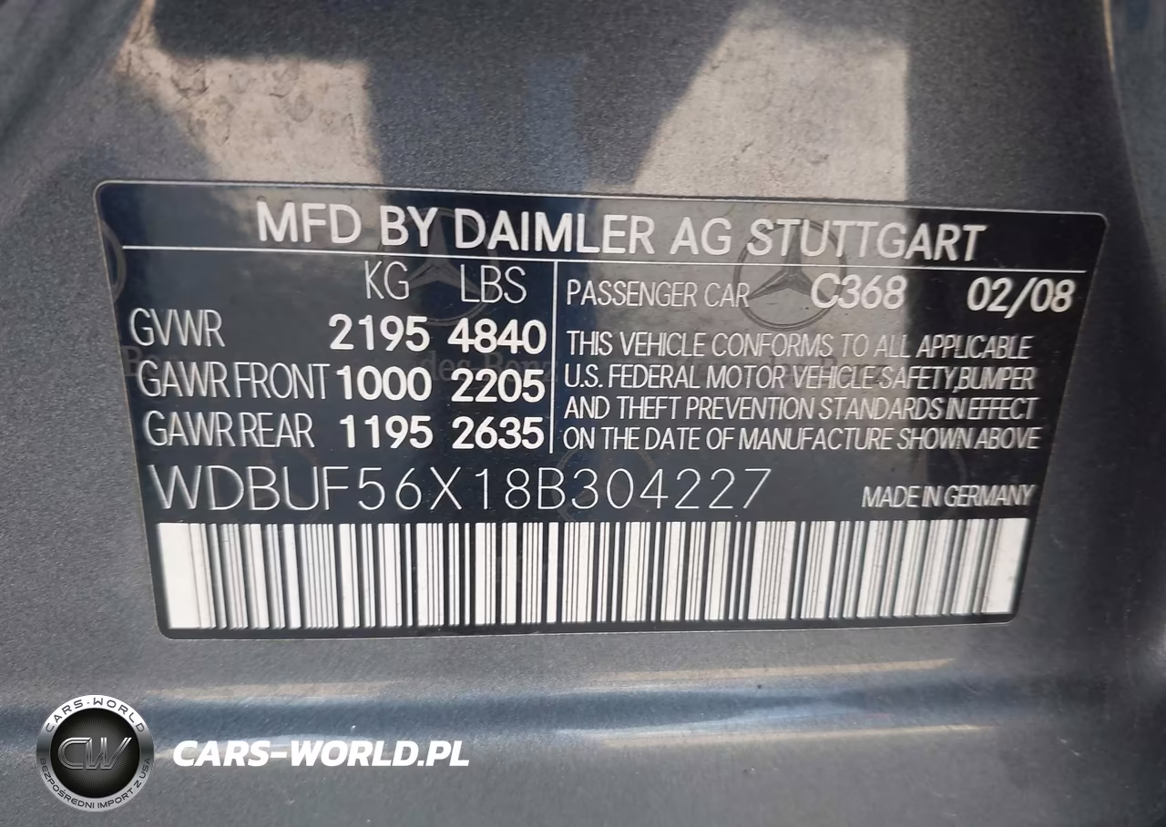 2008 Mercedes-Benz E 350 VIN:WDBUF56X18B304227 - 9