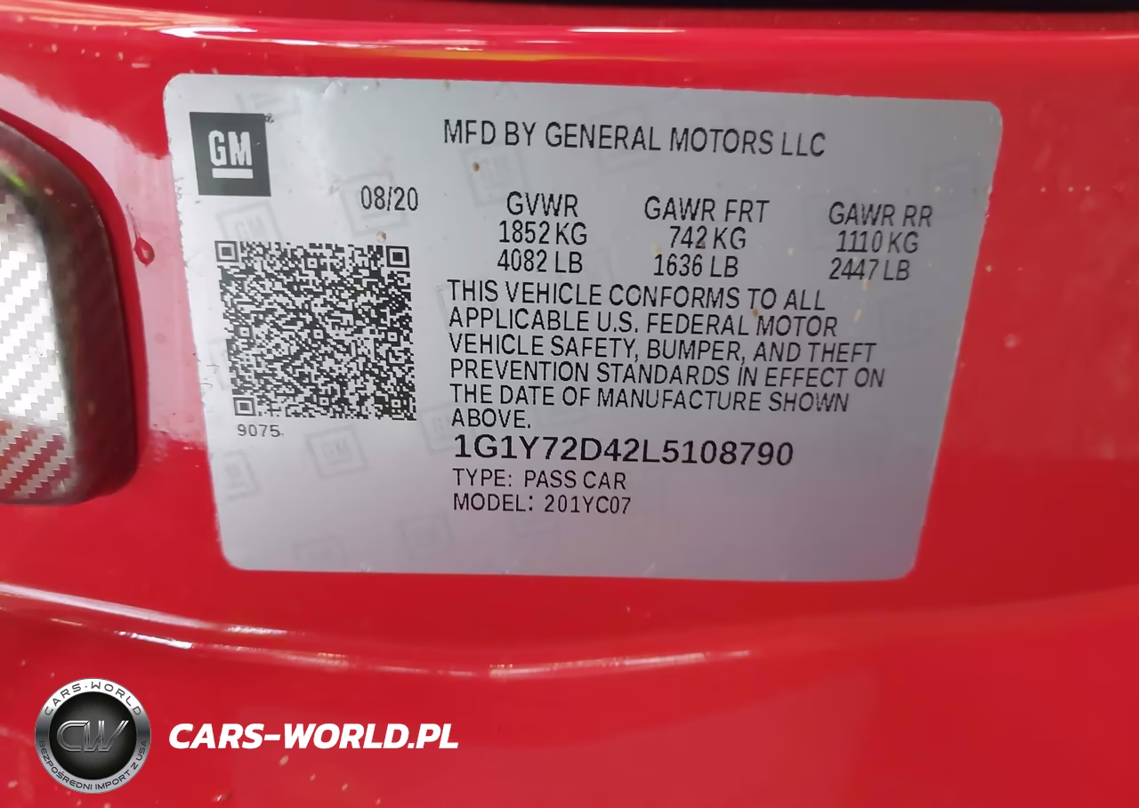 2020 Chevrolet Corvette Stingray Rwd 2Lt VIN:1G1Y72D42L5108790 - 9