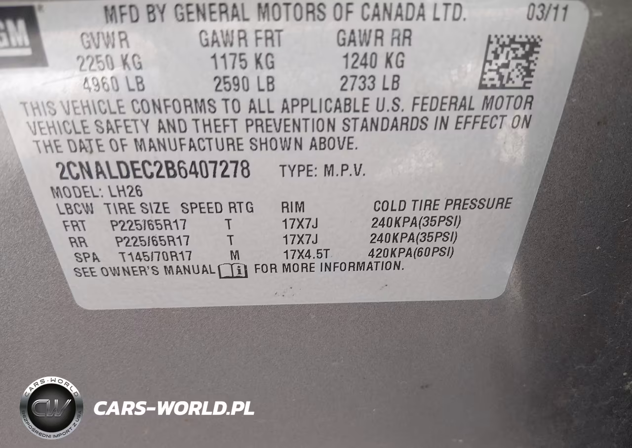 2011 Chevrolet Equinox Lt W-1Lt VIN:2CNALDEC2B6407278 - 9