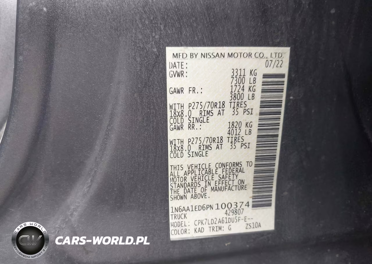 2023 Nissan Titan Pro-4X 4X4 VIN:1N6AA1ED6PN100374 - 9