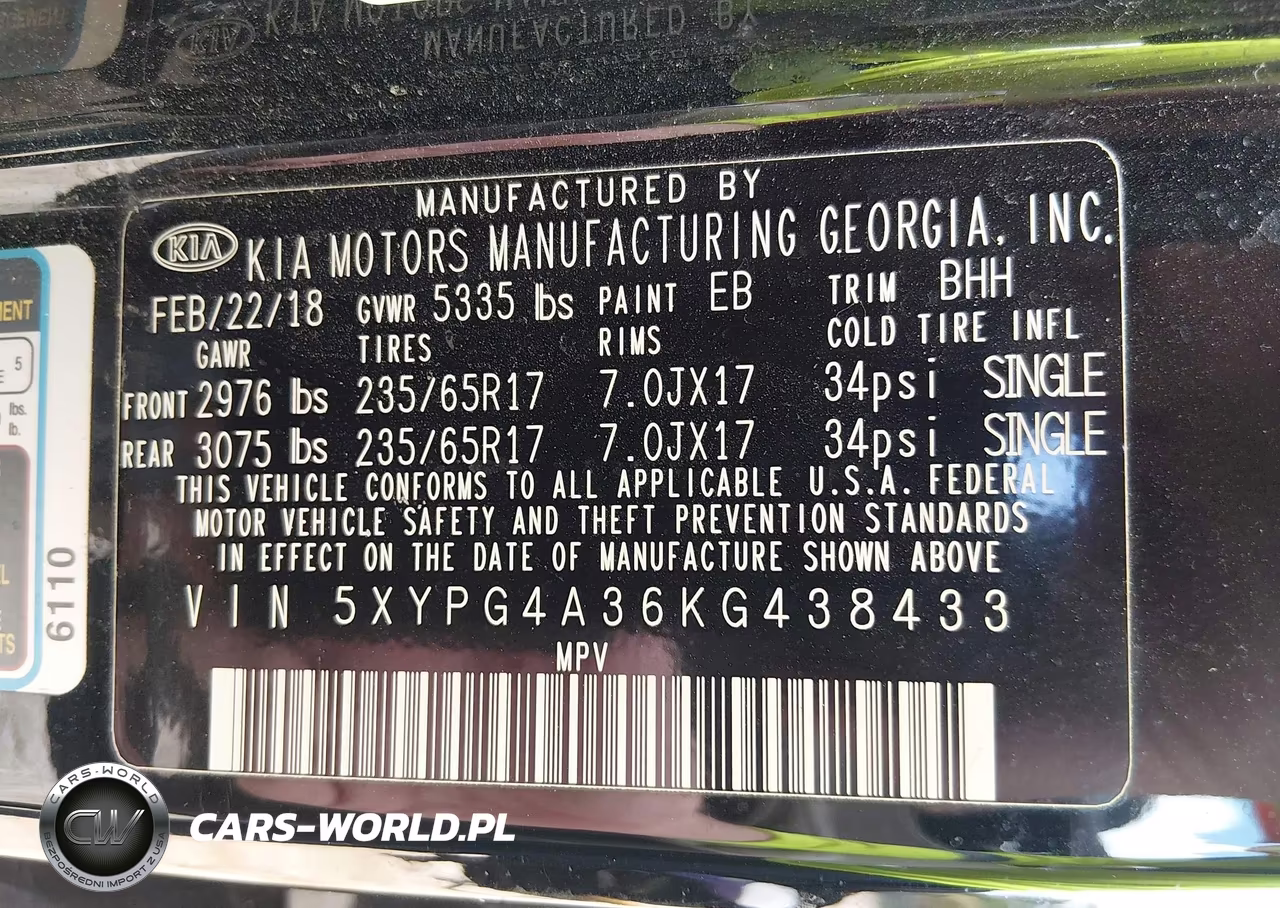2019 Kia Sorento 2.4L Lx VIN:5XYPG4A36KG438433 - 9