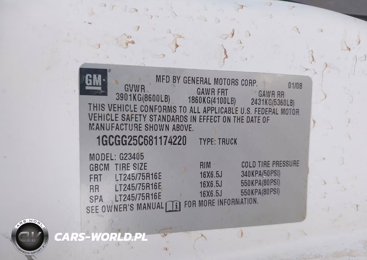 2008 Chevrolet Express Work Van VIN:1GCGG25C681174220 - 9