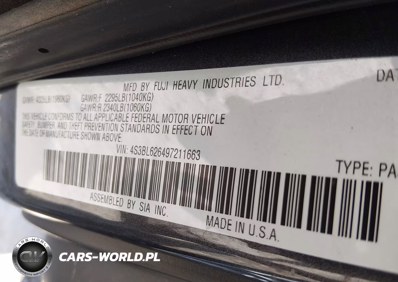 2009 Subaru Legacy 2.5I Limited VIN:4S3BL626497211663 - 9