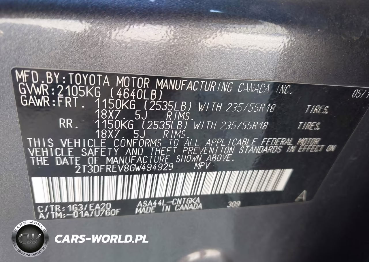 2016 Toyota Rav4 Limited VIN:2T3DFREV8GW494929 - 9