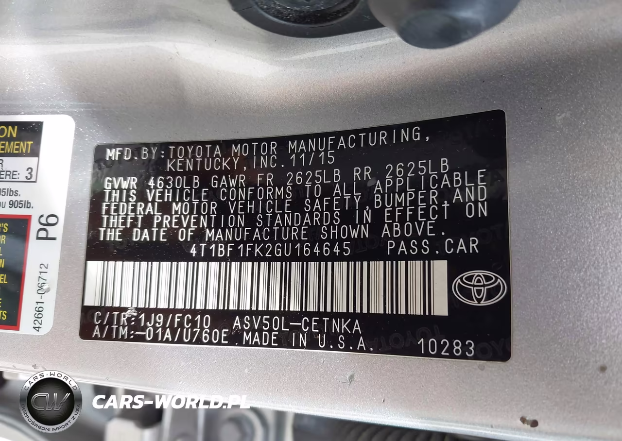 2016 Toyota Camry Le VIN:4T1BF1FK2GU164645 - 9