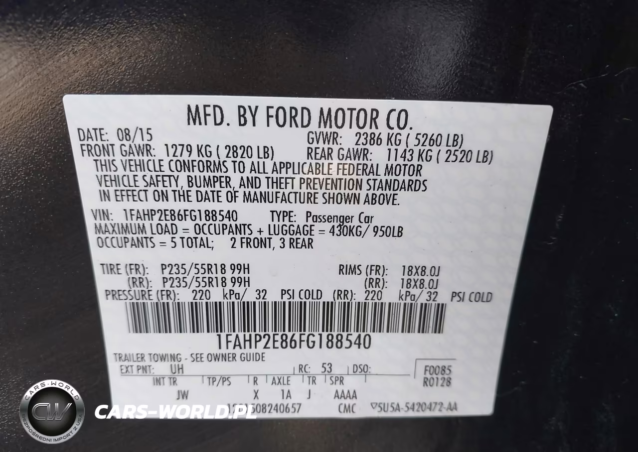 2015 Ford Taurus Sel VIN:1FAHP2E86FG188540 - 9