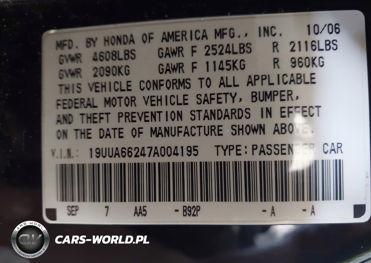 2007 Acura Tl 3.2 VIN:19UUA66247A004195 - 9