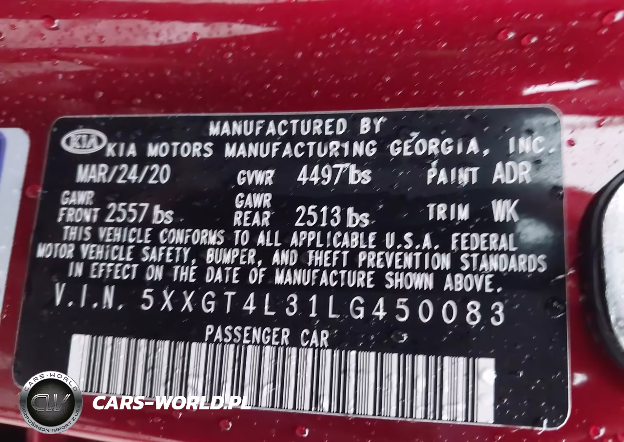 KIA OPTIMA VIN:5XXGT4L31LG450083 - 9