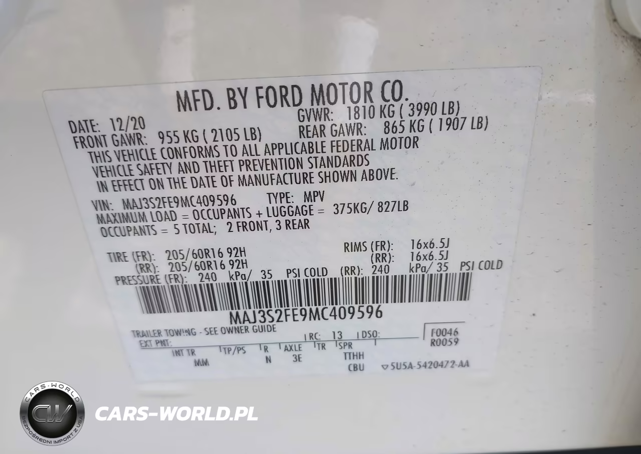 2021 Ford Ecosport S VIN:MAJ3S2FE9MC409596 - 9